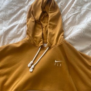 Yellow Nike Cropped Sweatshirt